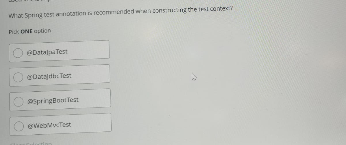 What Spring test annotation is recommended when