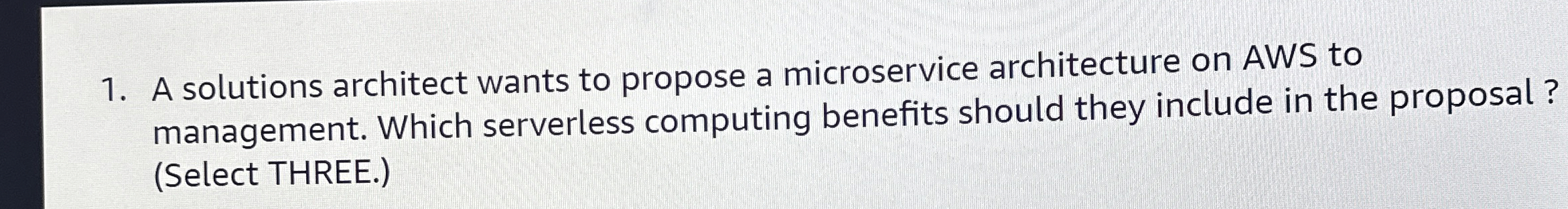 A solutions architect wants to propose a