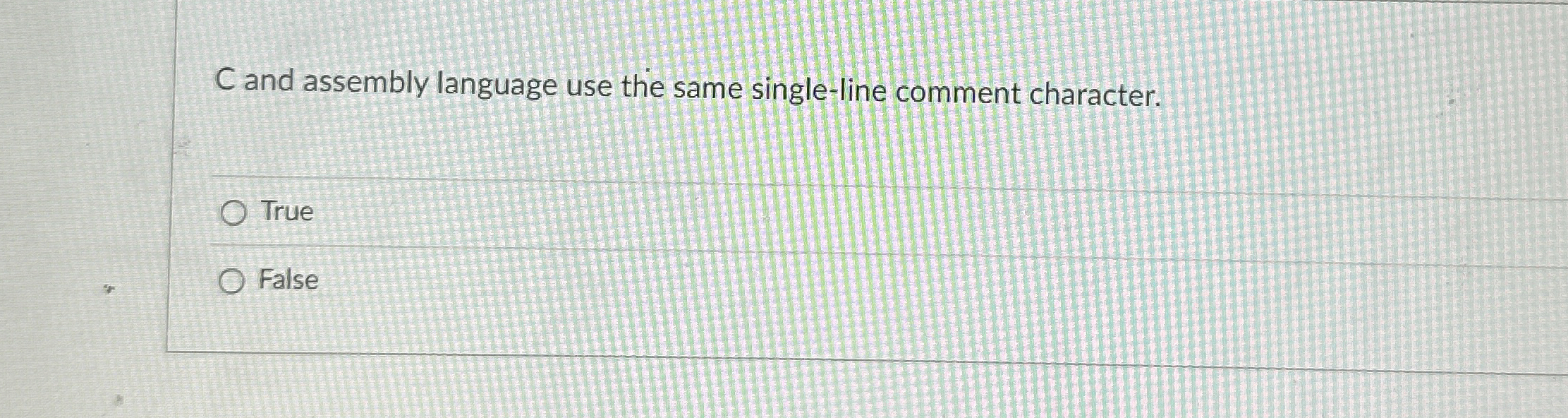 C and assembly language use the same single -