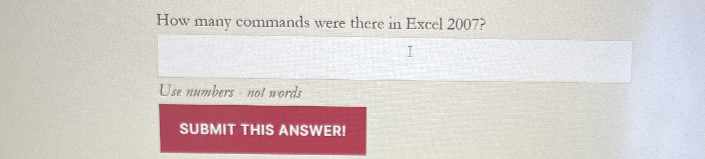 How many commands were there in Excel 2 0 0 7 ?