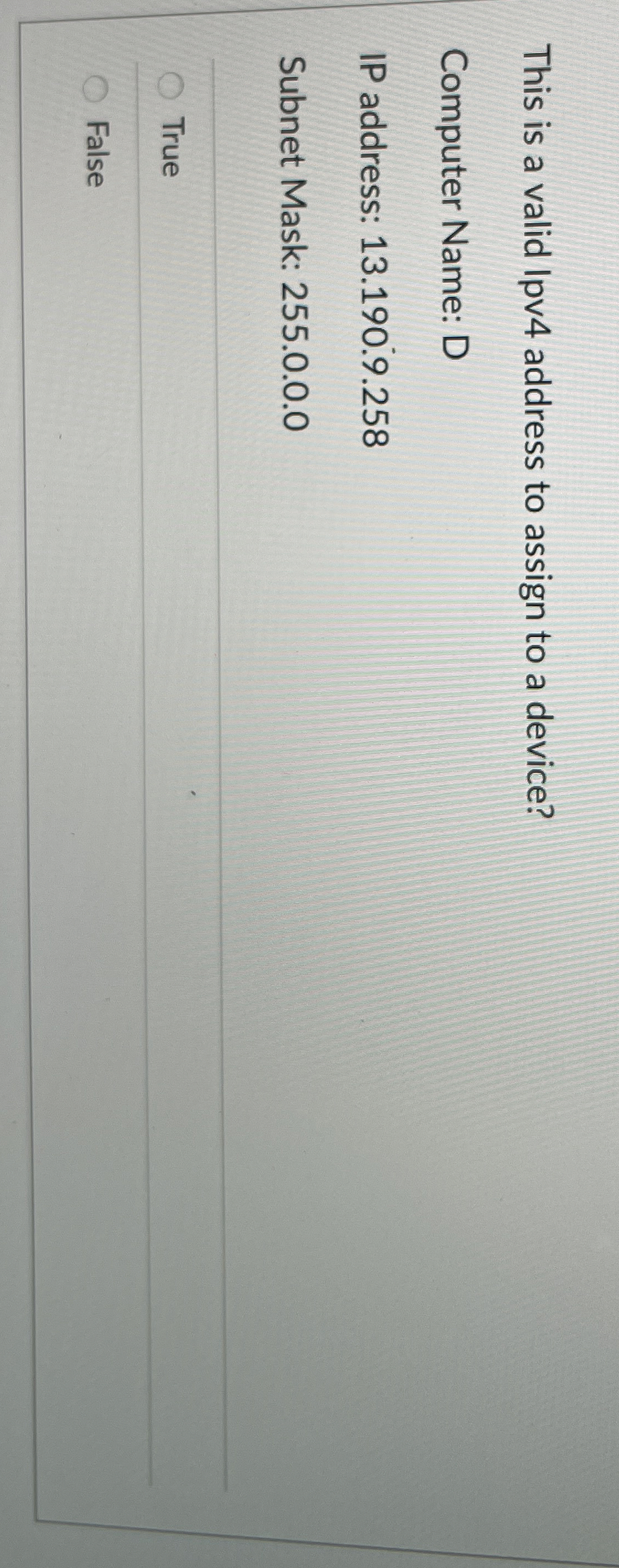 This is a valid Ipv 4 address to assign to a