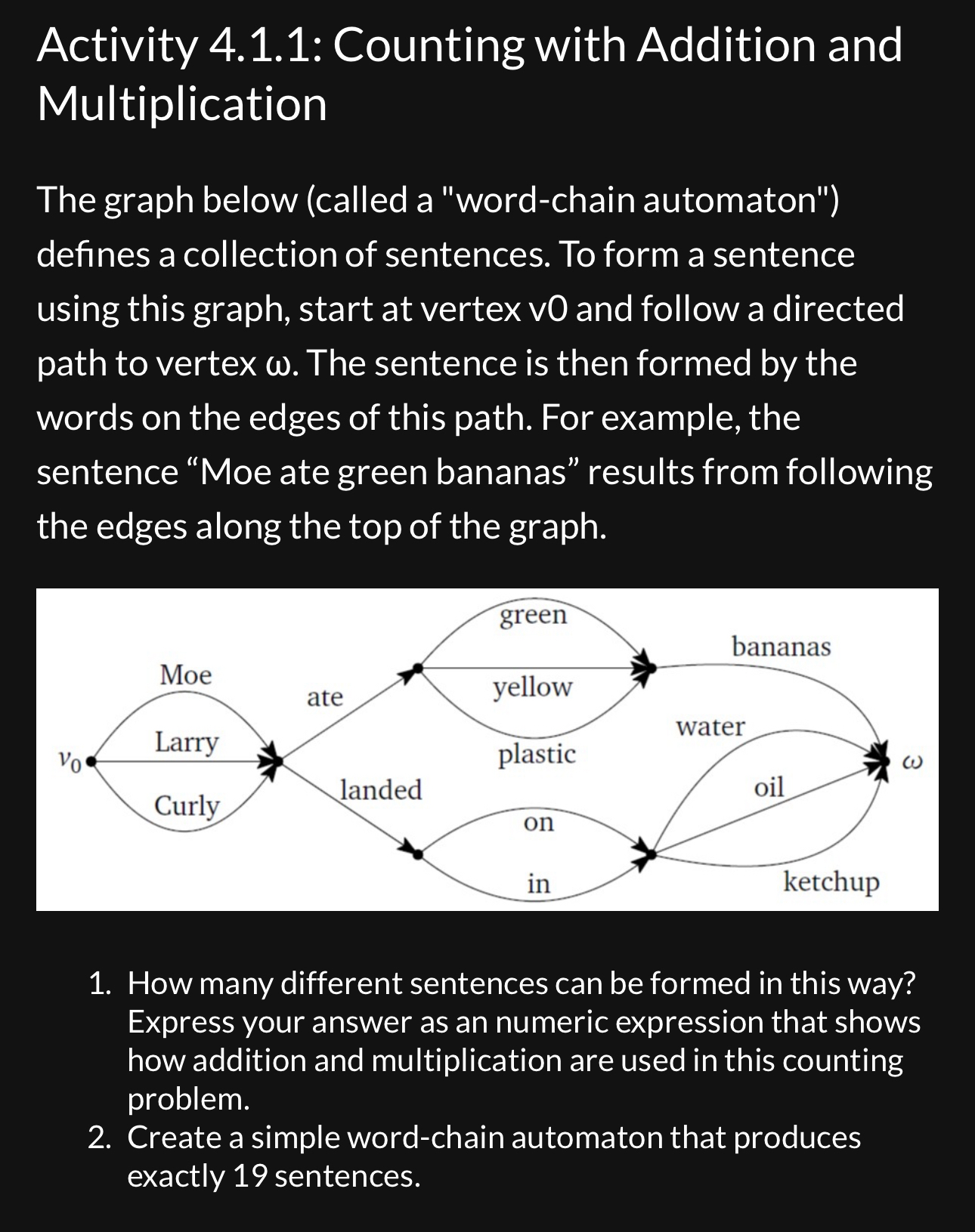 Activity 4 . 1 . 1 : Counting with Addition and