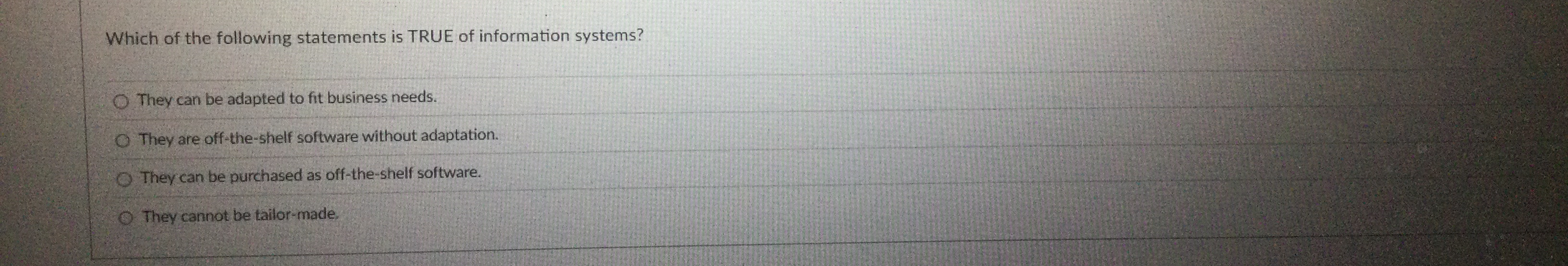 Which of the following statements is TRUE of