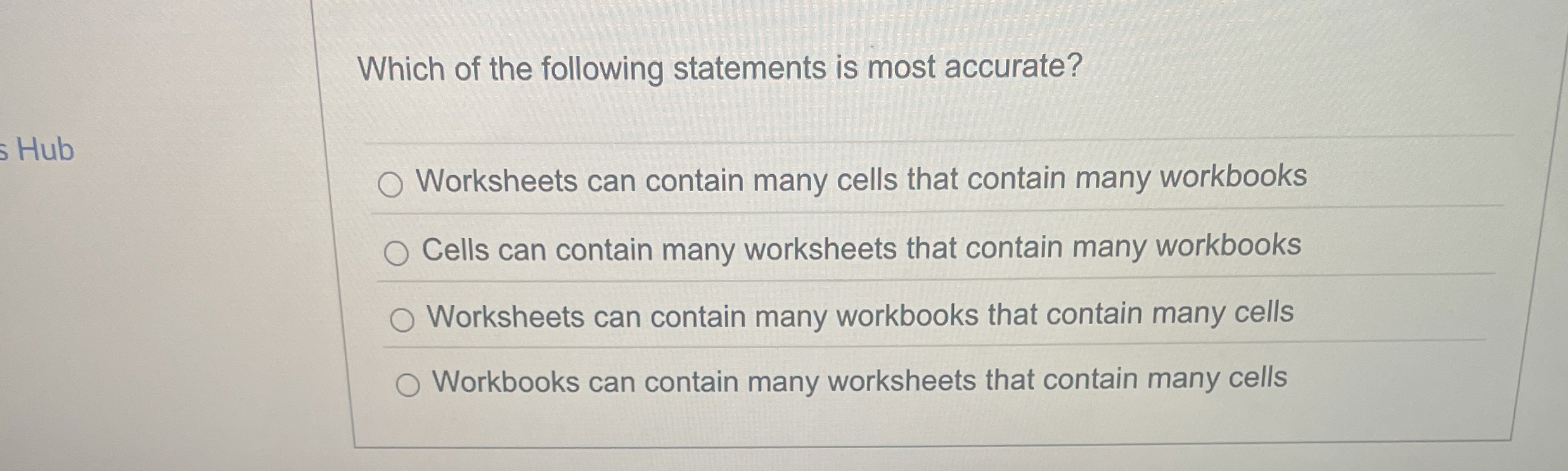 Which of the following statements is most