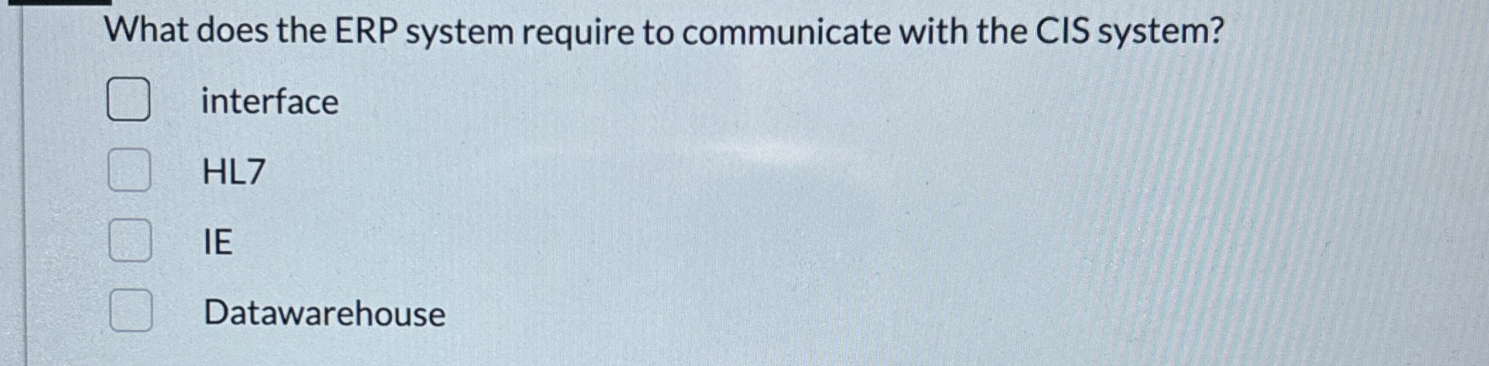 What does the ERP system require to communicate