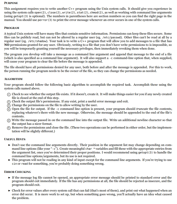 PURPOSE This assignment requires you to write