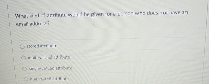 What kind of attribute would be given for a