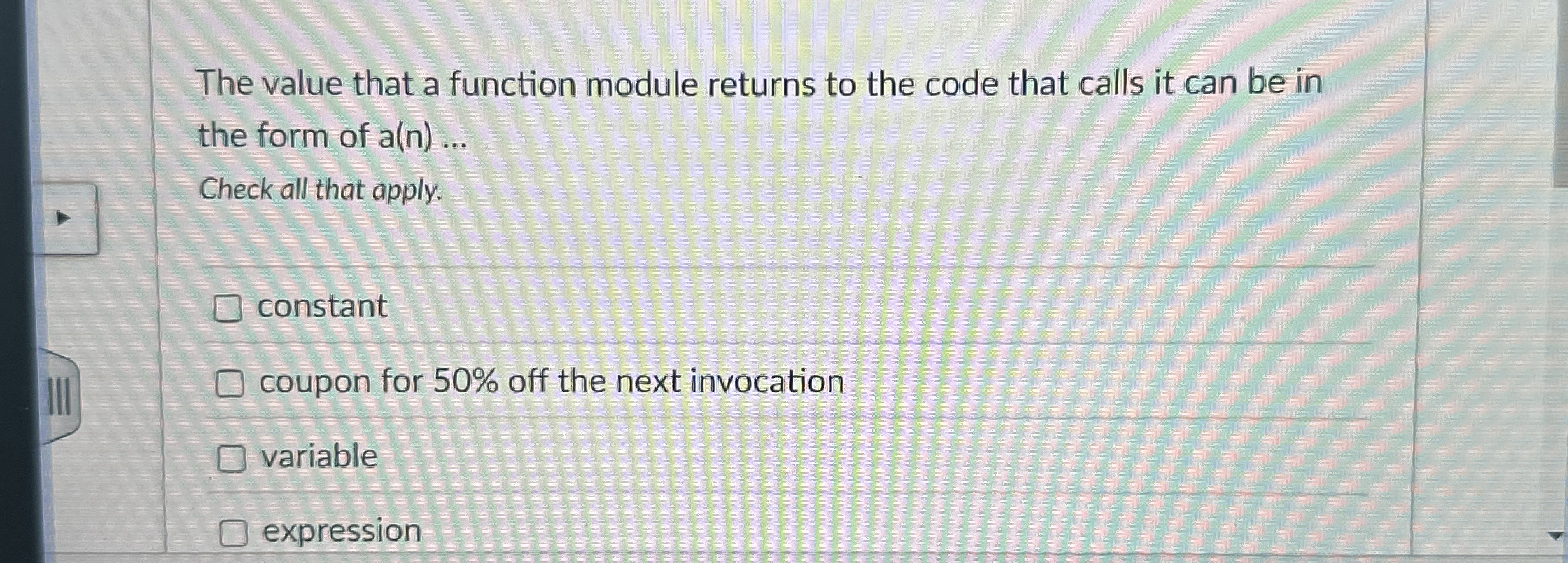 The value that a function module returns to the