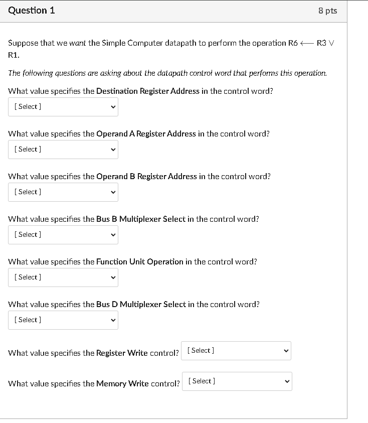 Question 1 Suppose that we want the Simple