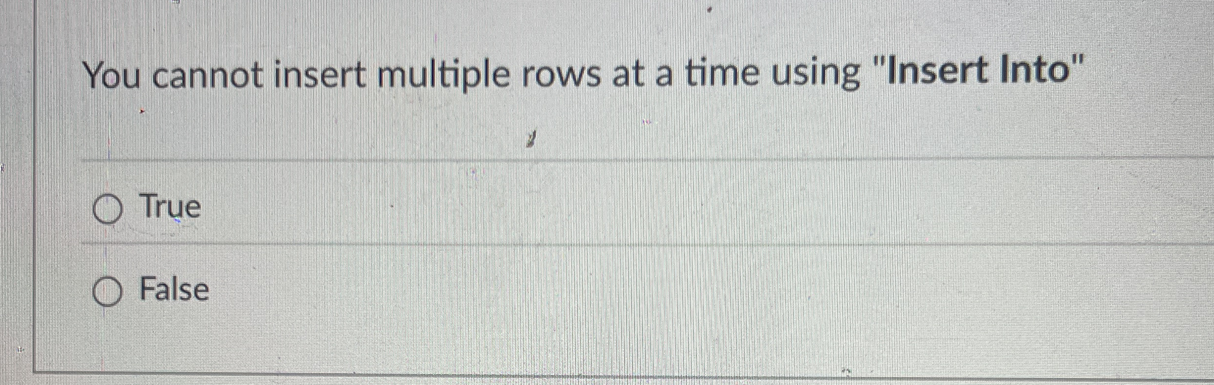 You cannot insert multiple rows at a time using
