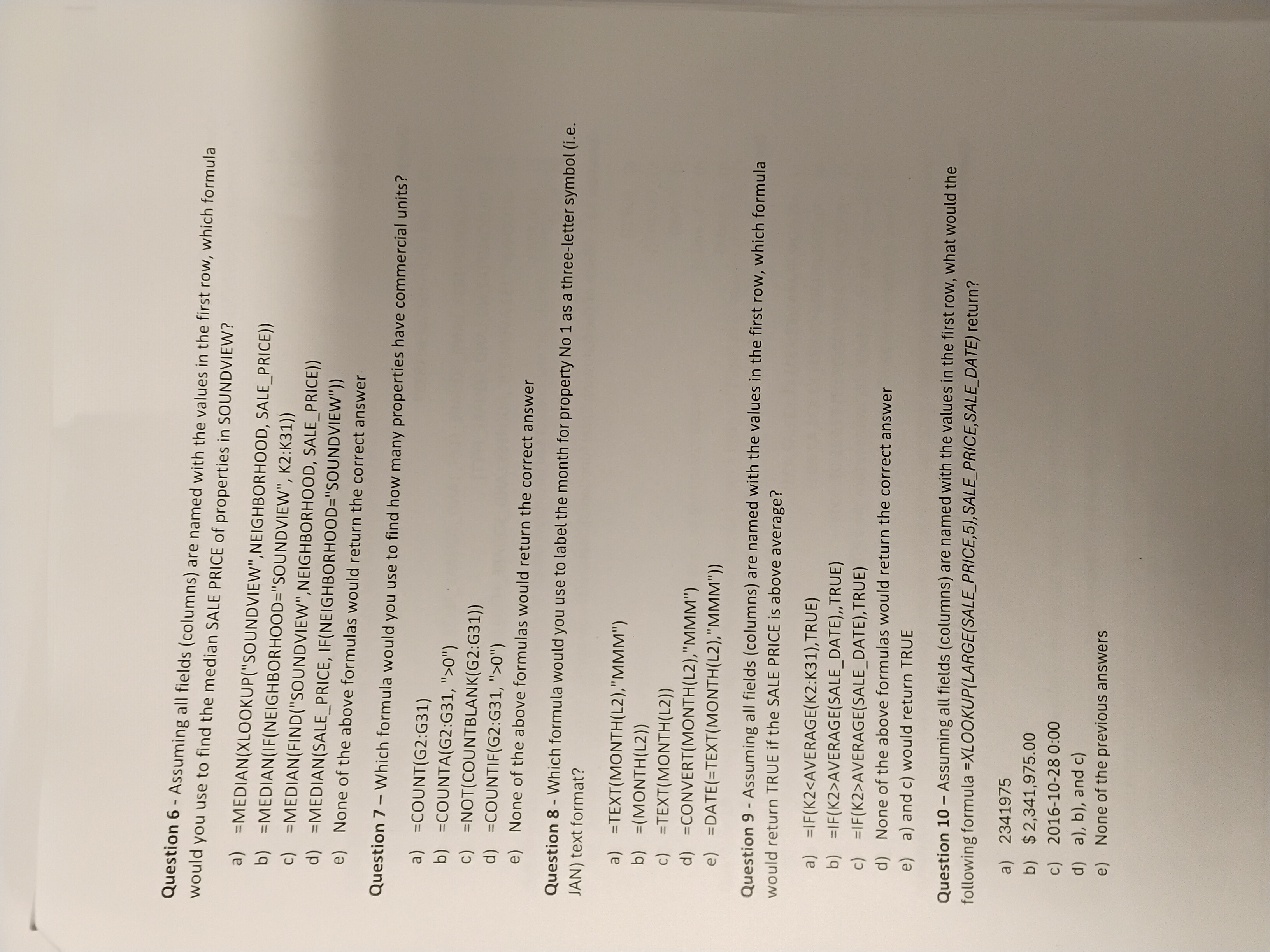 Question 6 - Assuming all fields ( columns ) are