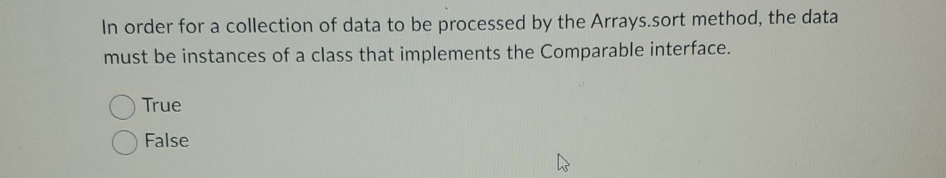 In order for a collection of data to be processed