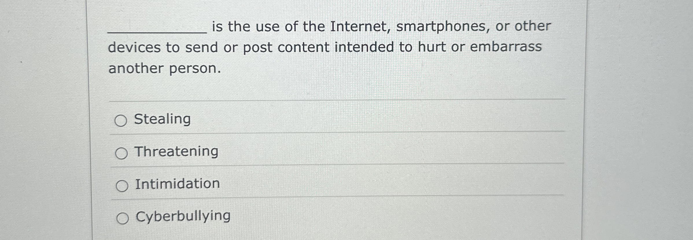is the use of the Internet, smartphones, or other