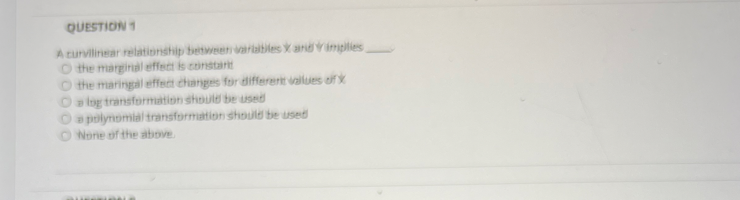 A curvilinear relationship between vartables )