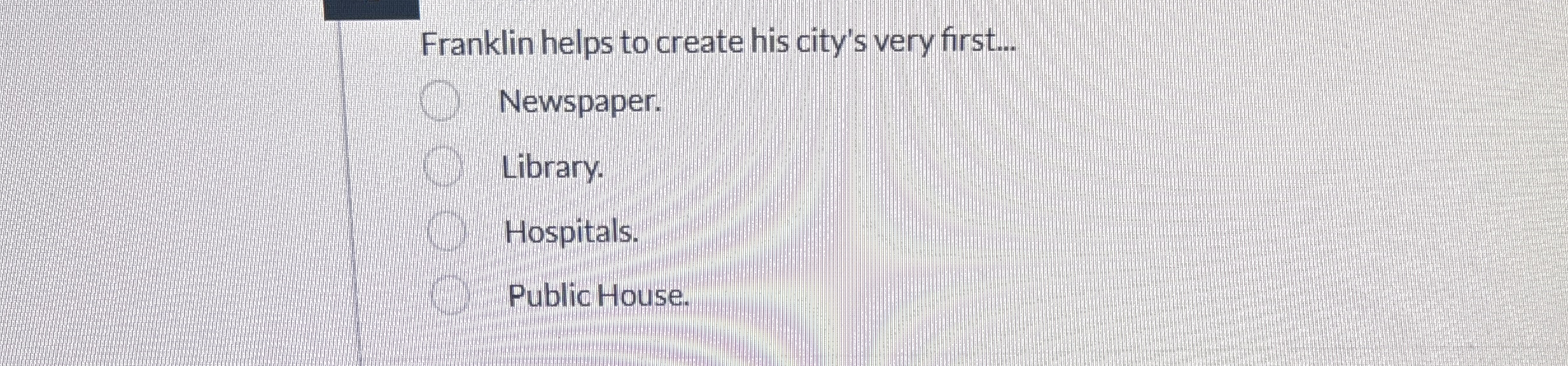 Franklin helps to create his city's very first...