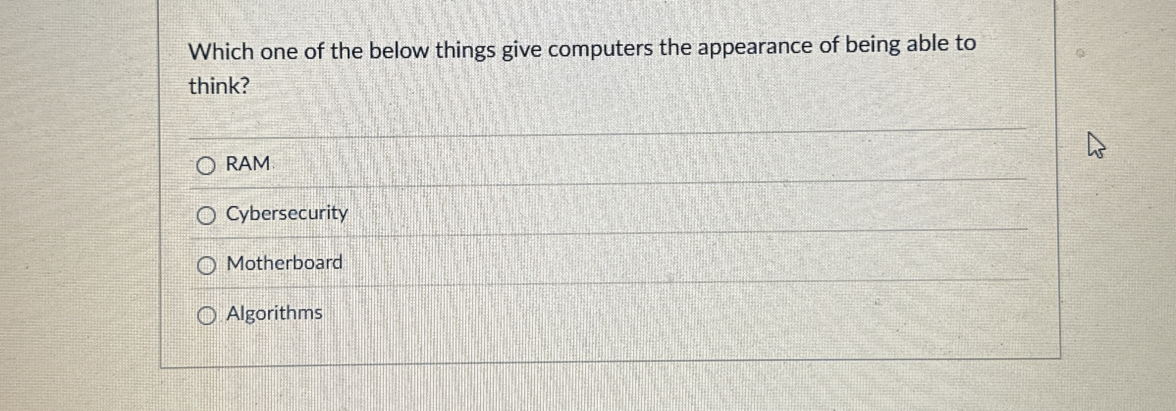 Which one of the below things give computers the
