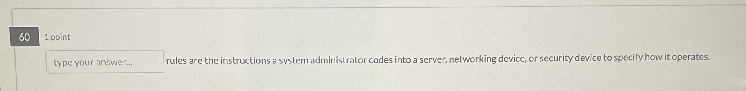 1 point rules are the instructions a system