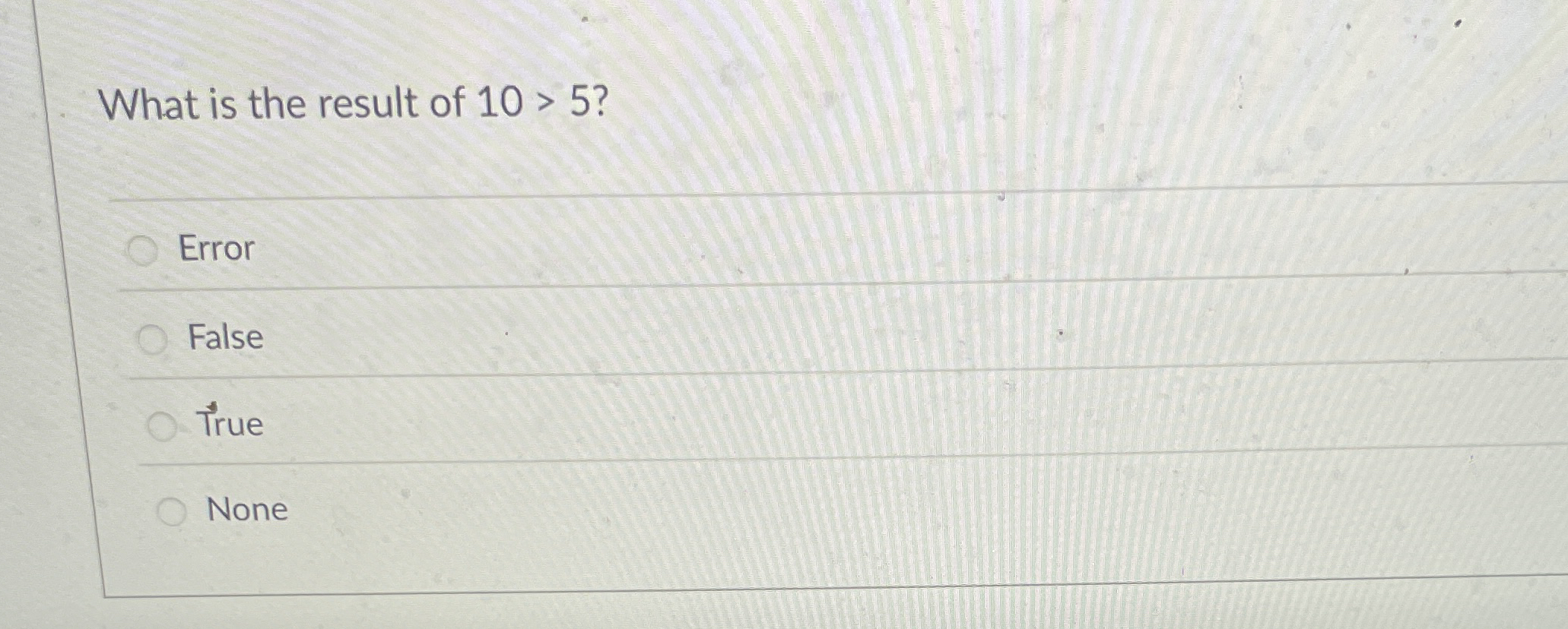 What is the result of 1 0  style=