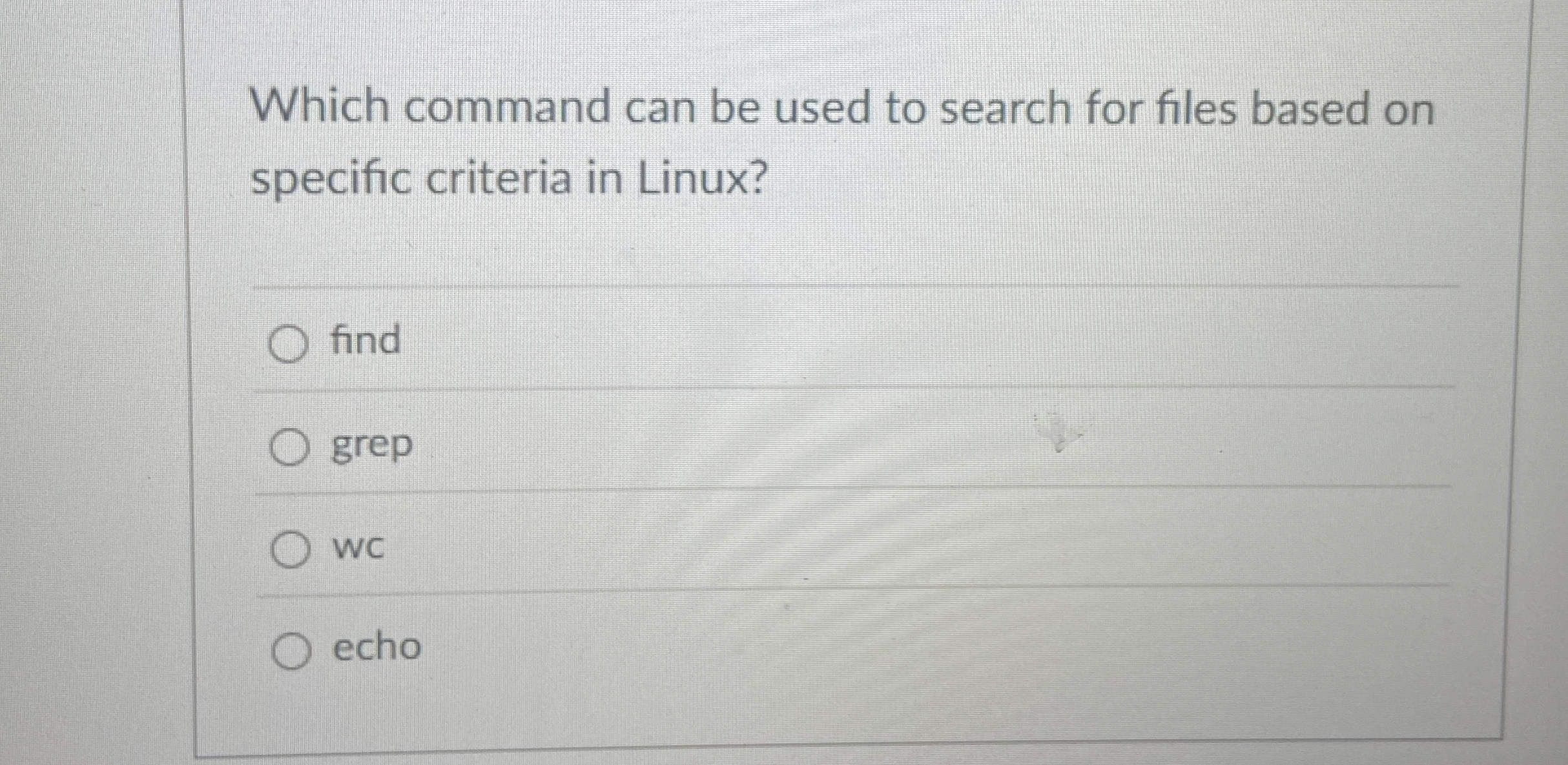 Which command can be used to search for files