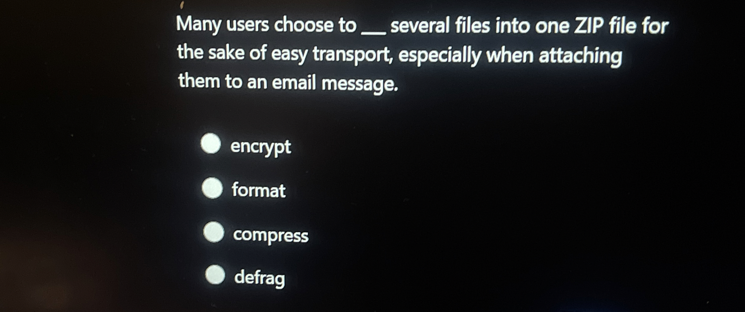 Many users choose to q , several files into one