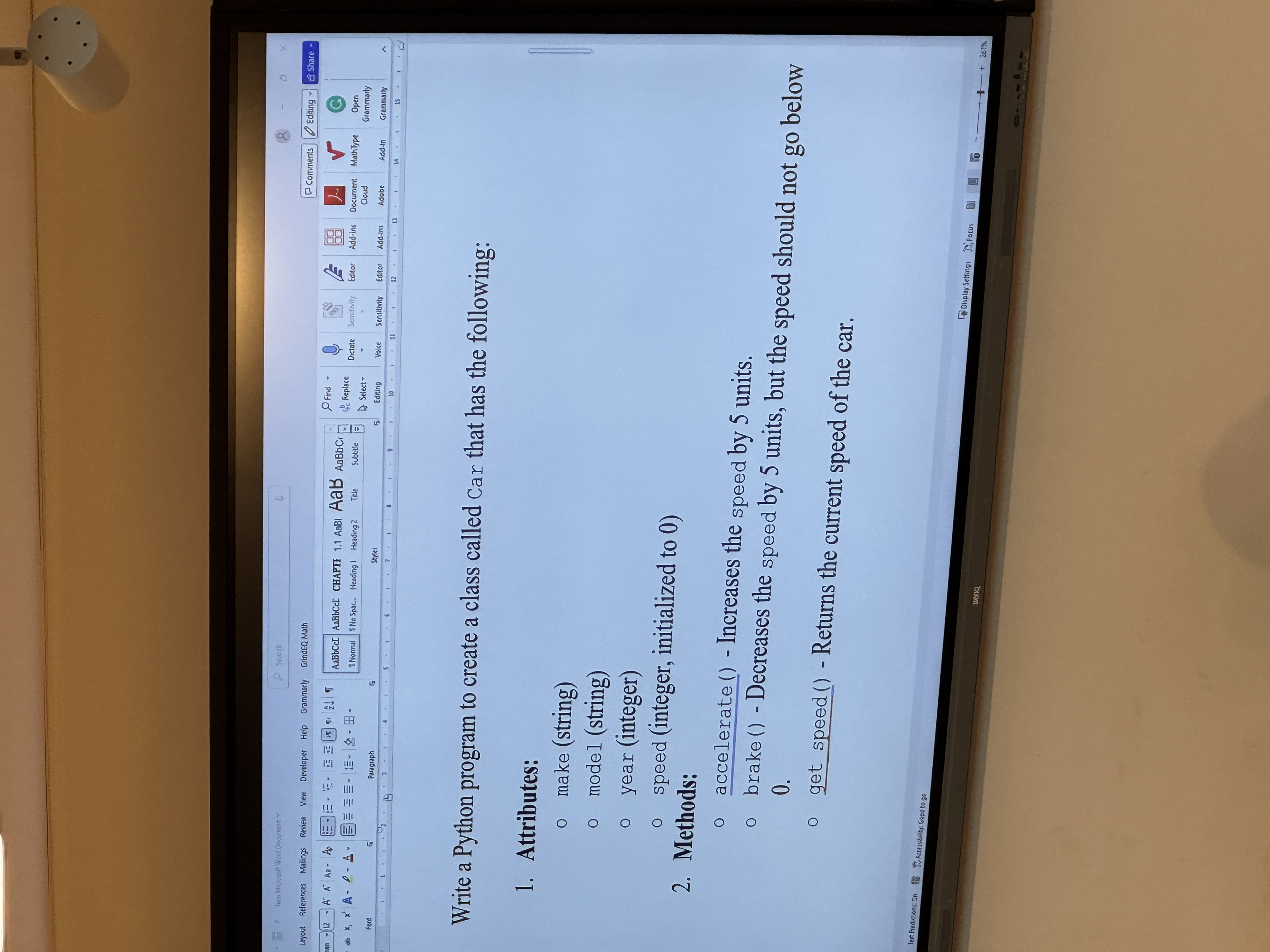 Write a Python program to create a class called