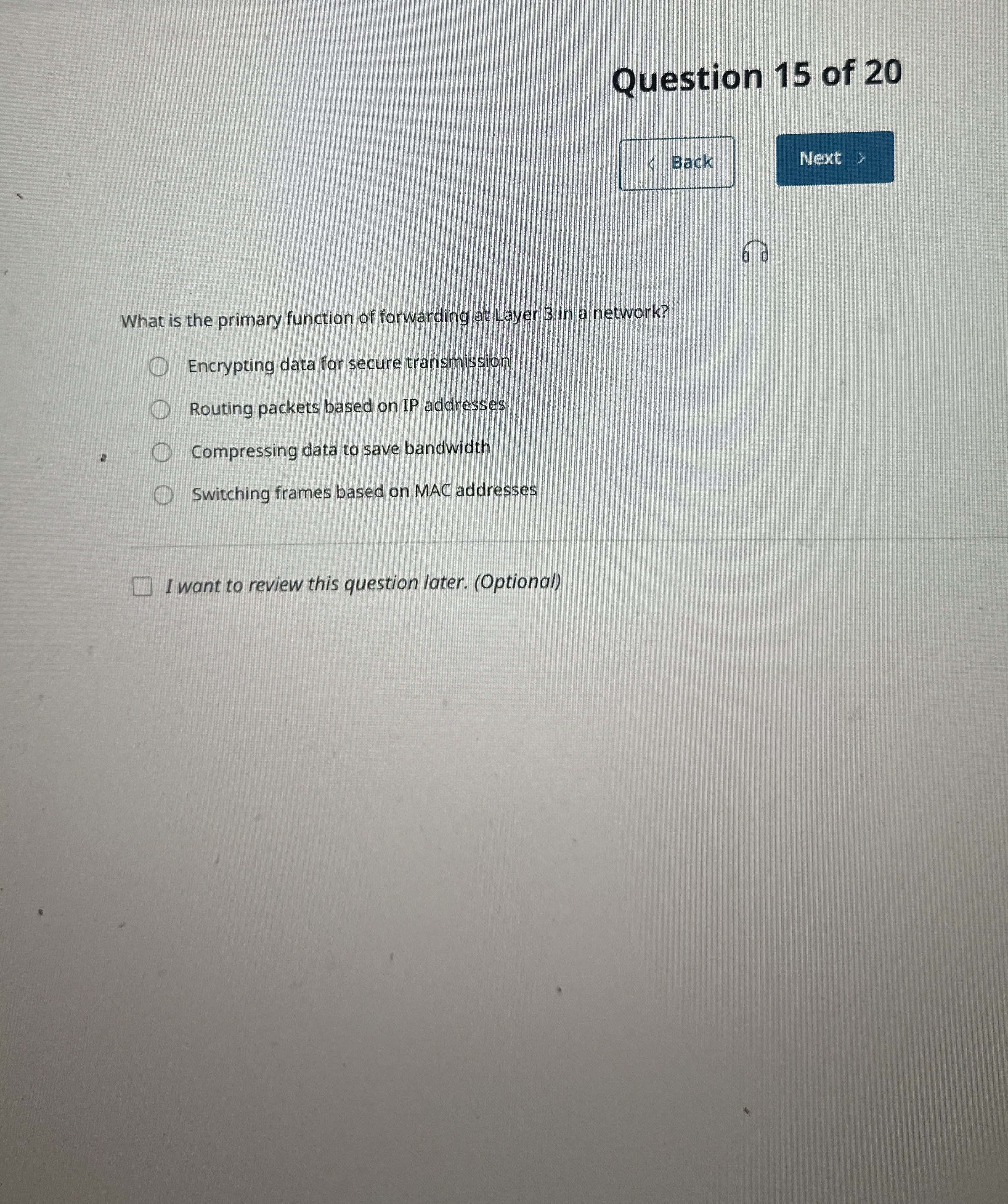 Question 1 5 of 2 0 Back Next 6 0 What is the