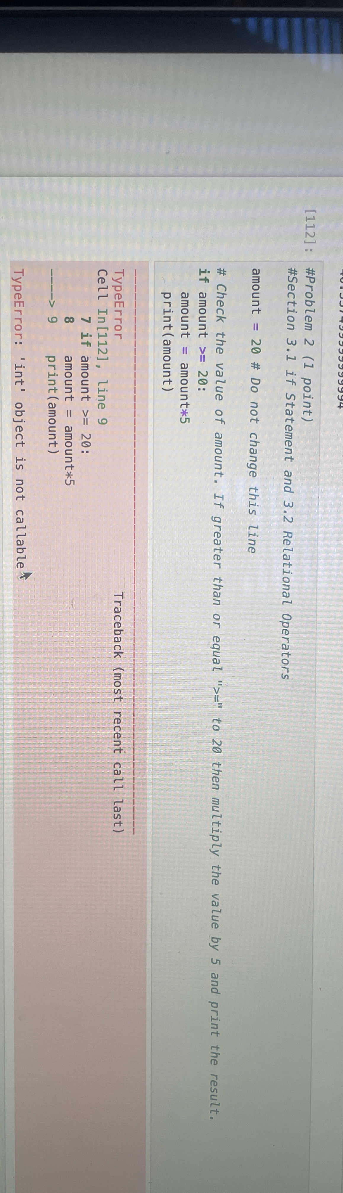 [ #Problem 2 #Section 3 . 1 if Statement and 3 .