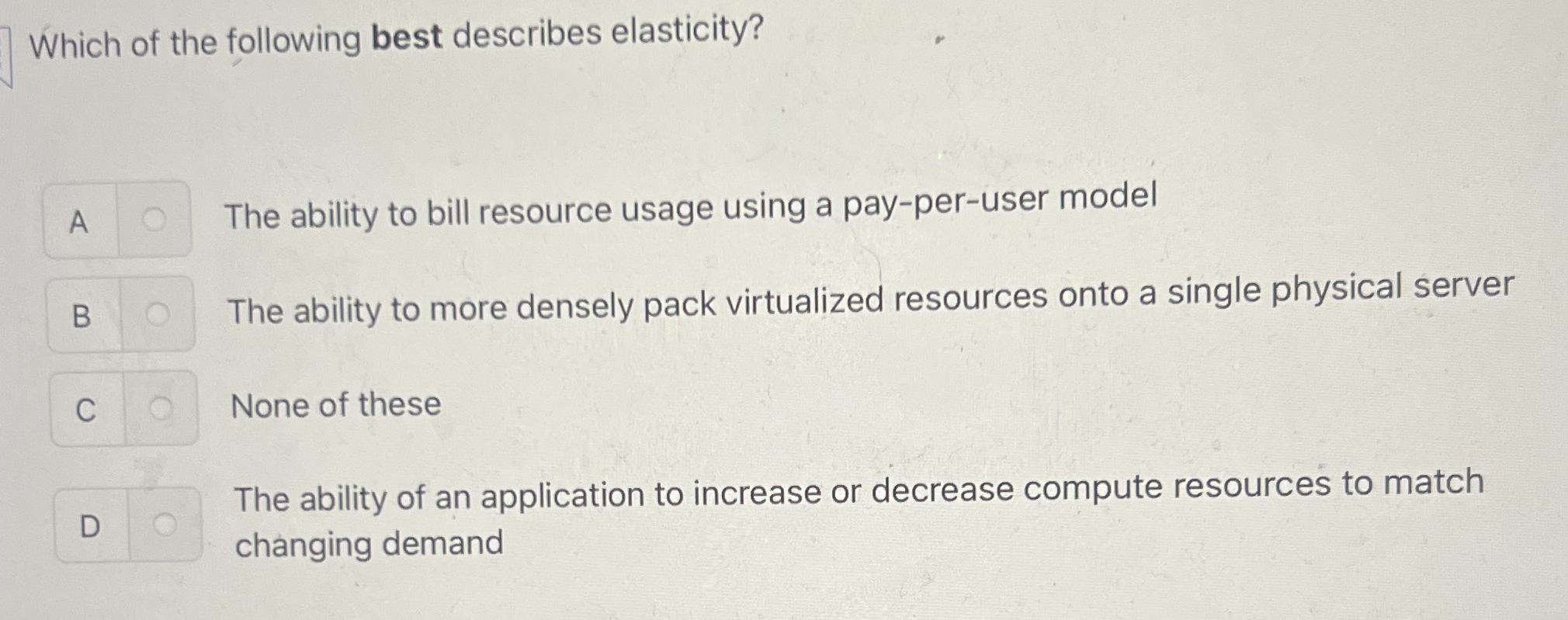 Which of the following best describes elasticity?