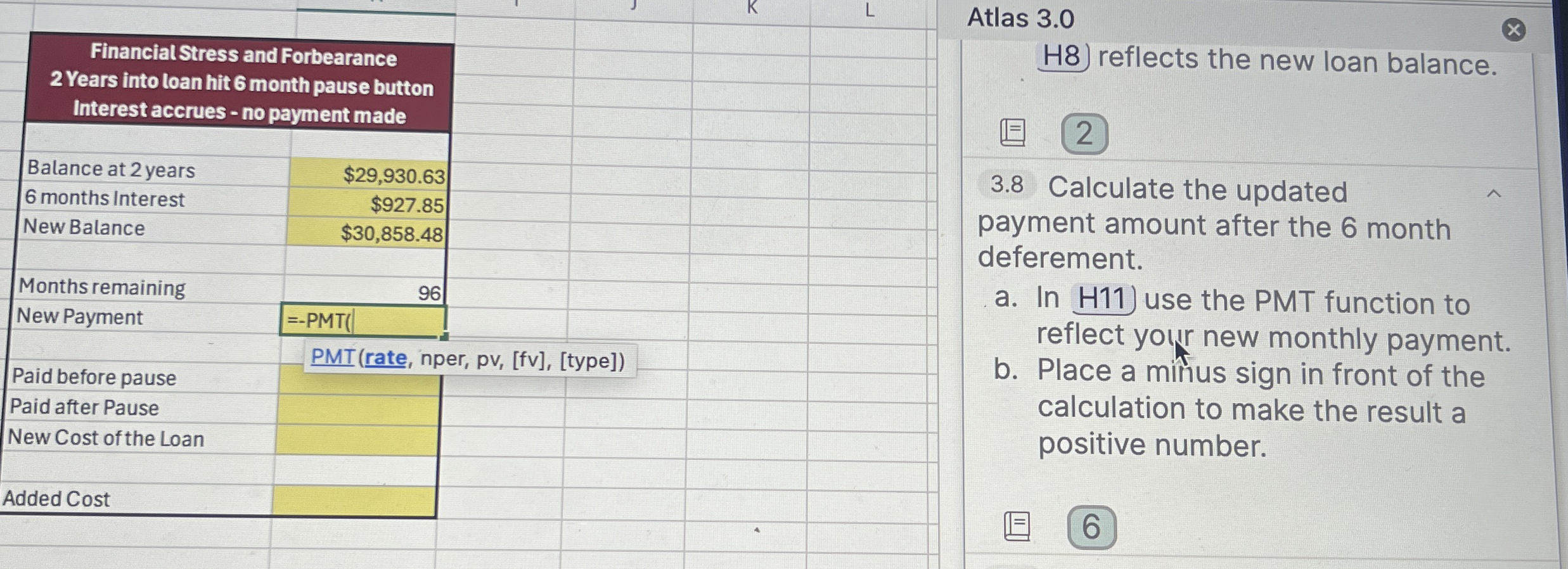 How to solve Atlas 3 . 0 H 8 ) reflects the new