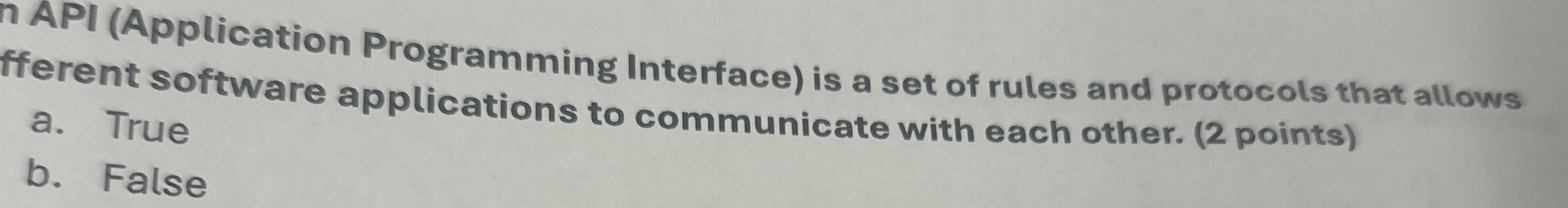 API ( Application Programming Interface ) is a