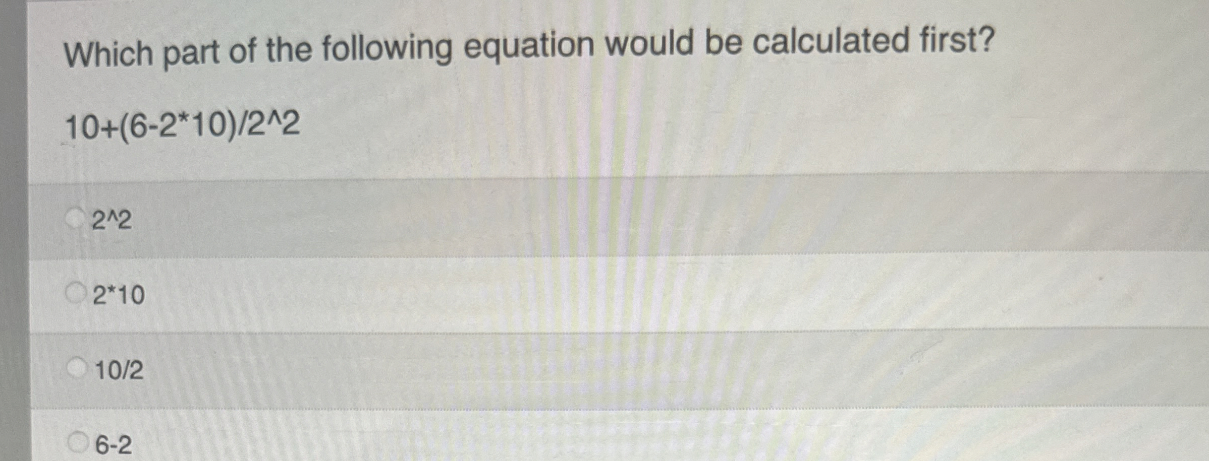 Which part of the following equation would be