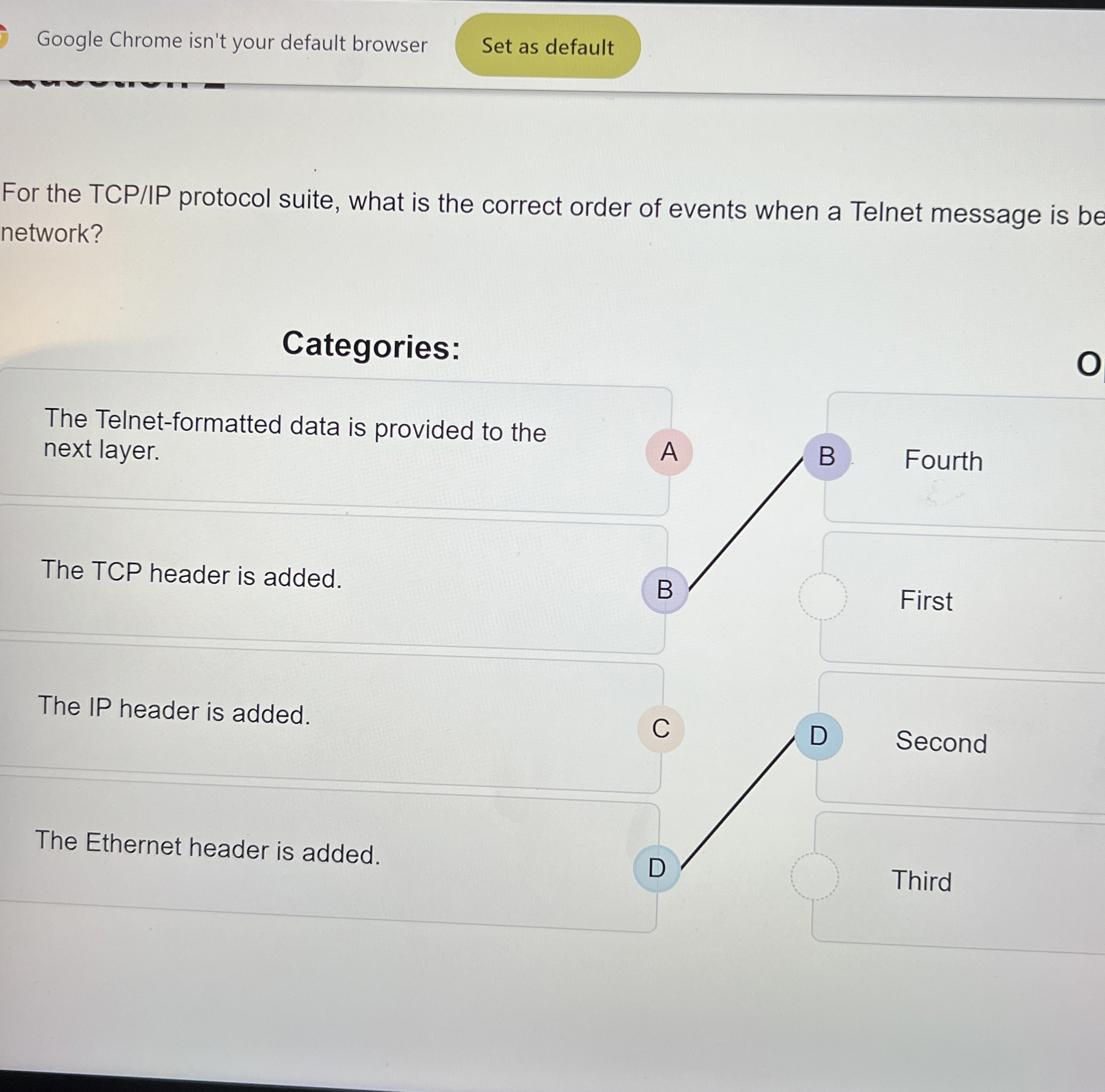 For the TCP / IP protocol suite, what is the