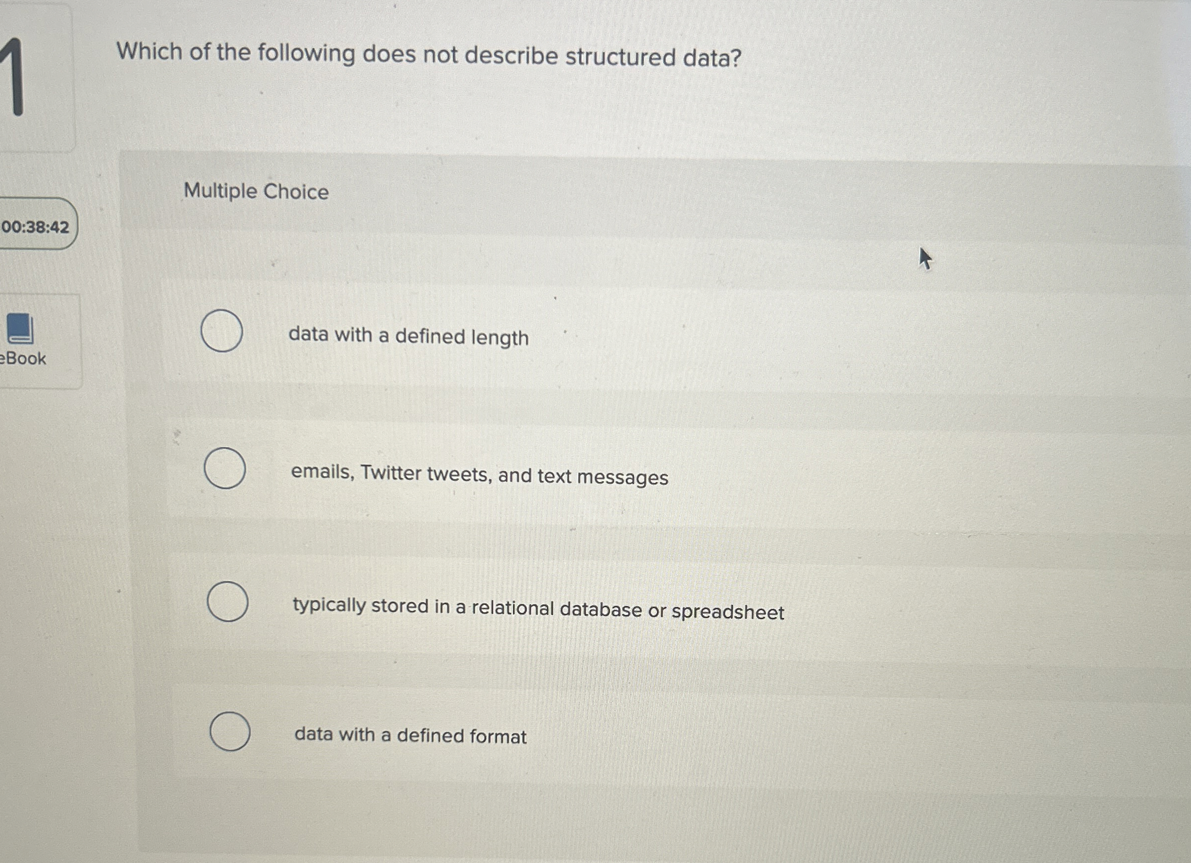 Which of the following does not describe