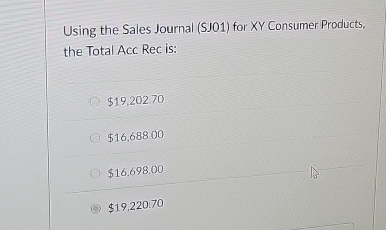 Using the Sales Journal ( SJ 0 1 ) for XY