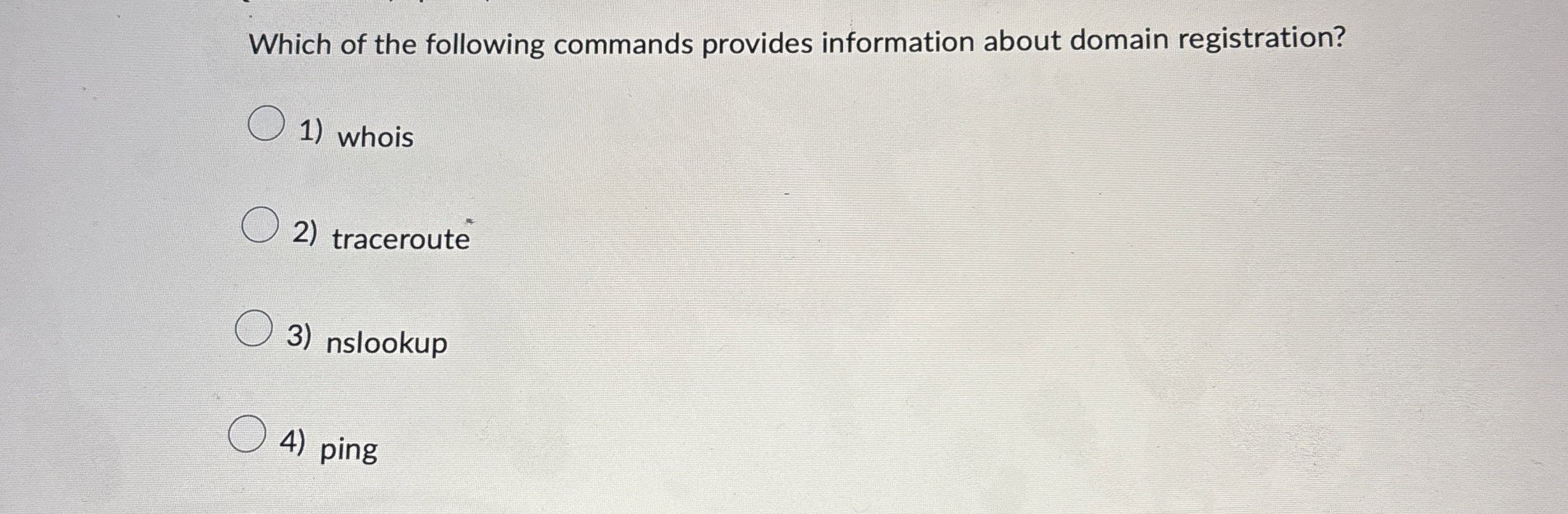 Which of the following commands provides