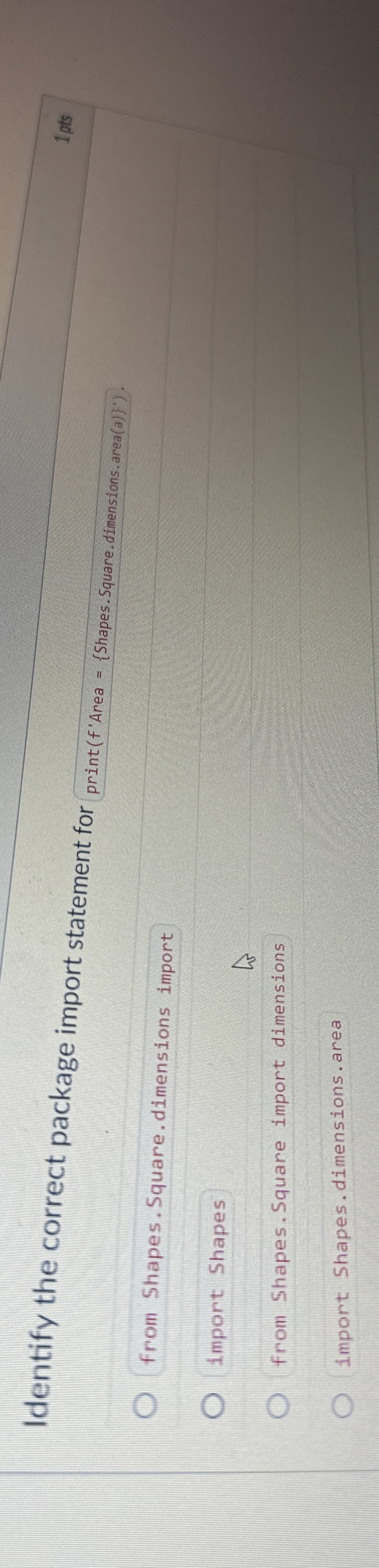 Identify the correct package import statement for