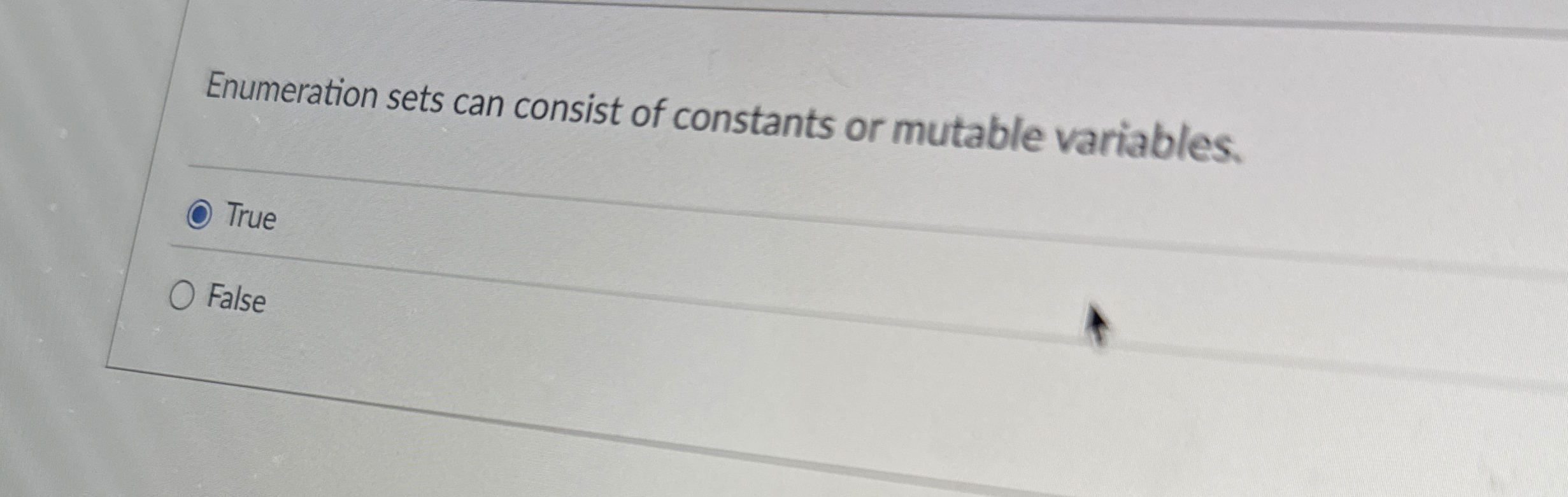 Enumeration sets can consist of constants or