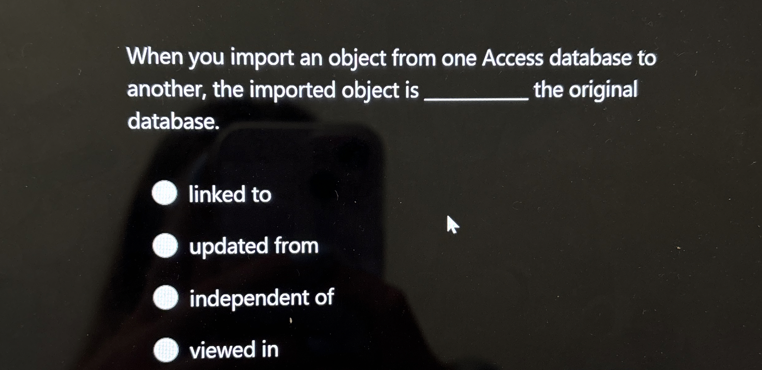 When you import an object from one Access