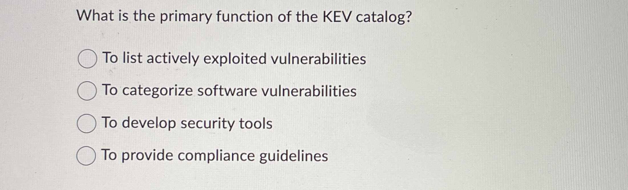 What is the primary function of the KEV catalog?