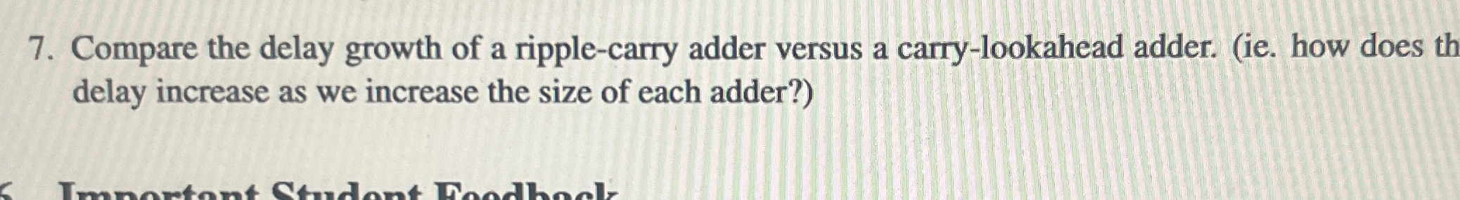 Compare the delay growth of a ripple - carry