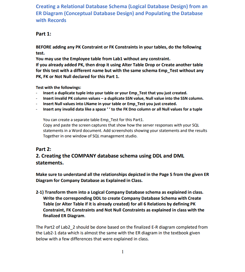 Please complete the following Together in one