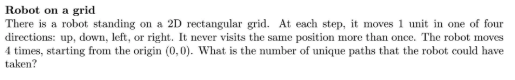 Robot on a grid There is a robot standing on a 2