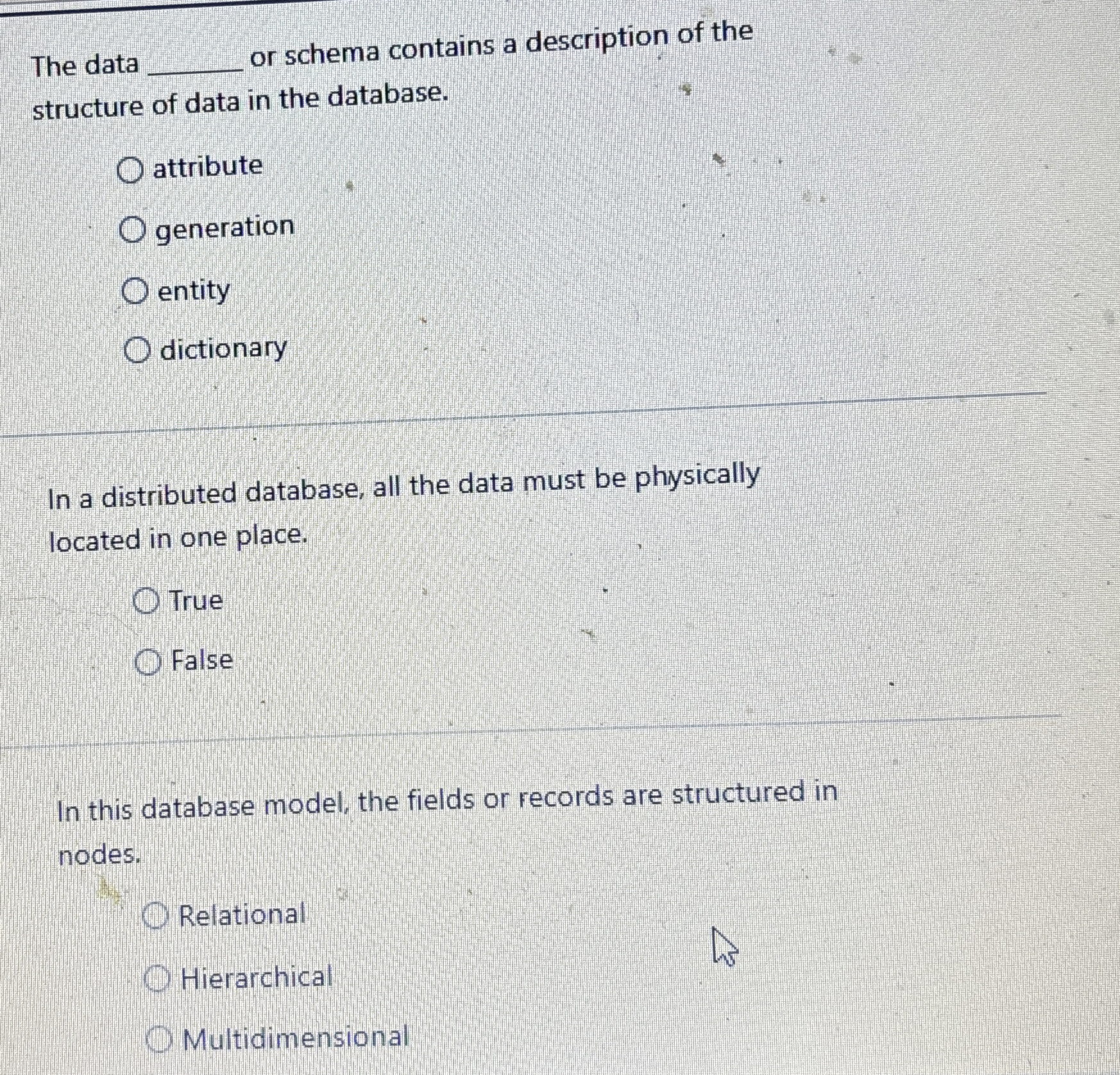 The data or schema contains a description of the