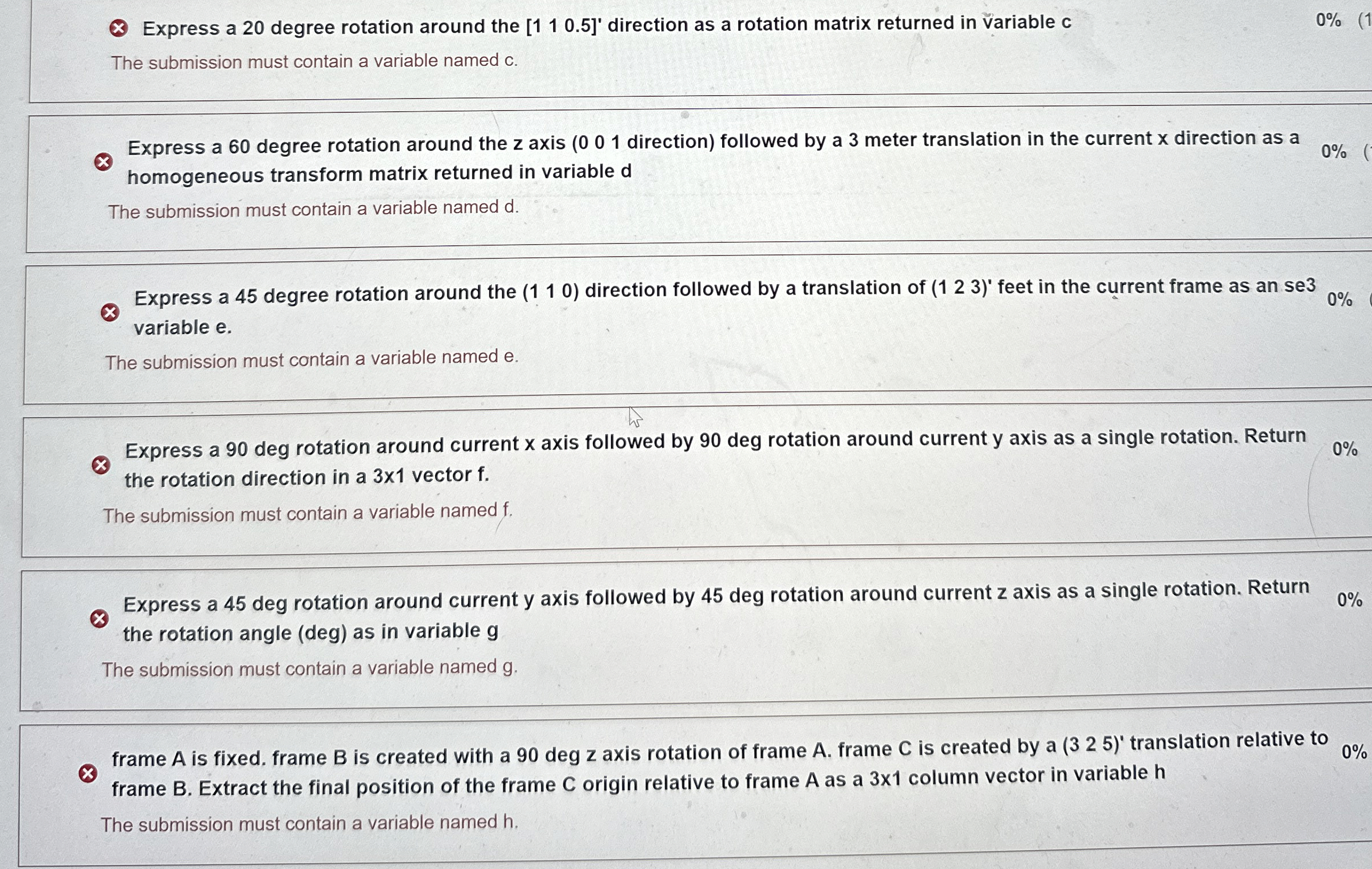 Express a 2 0 degree rotation around the [ 1 1 0