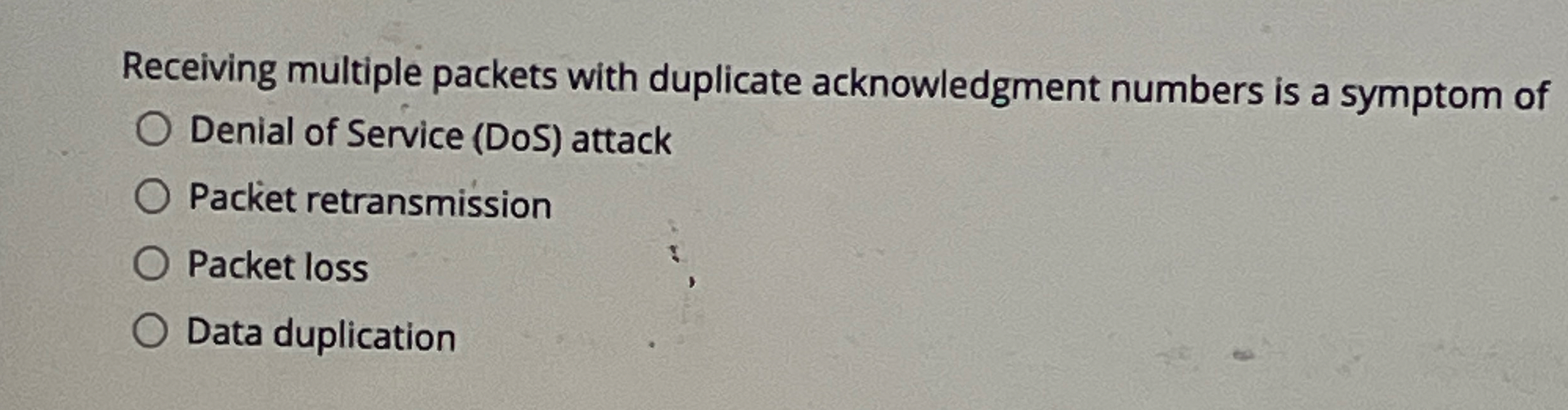 Receiving multiple packets with duplicate