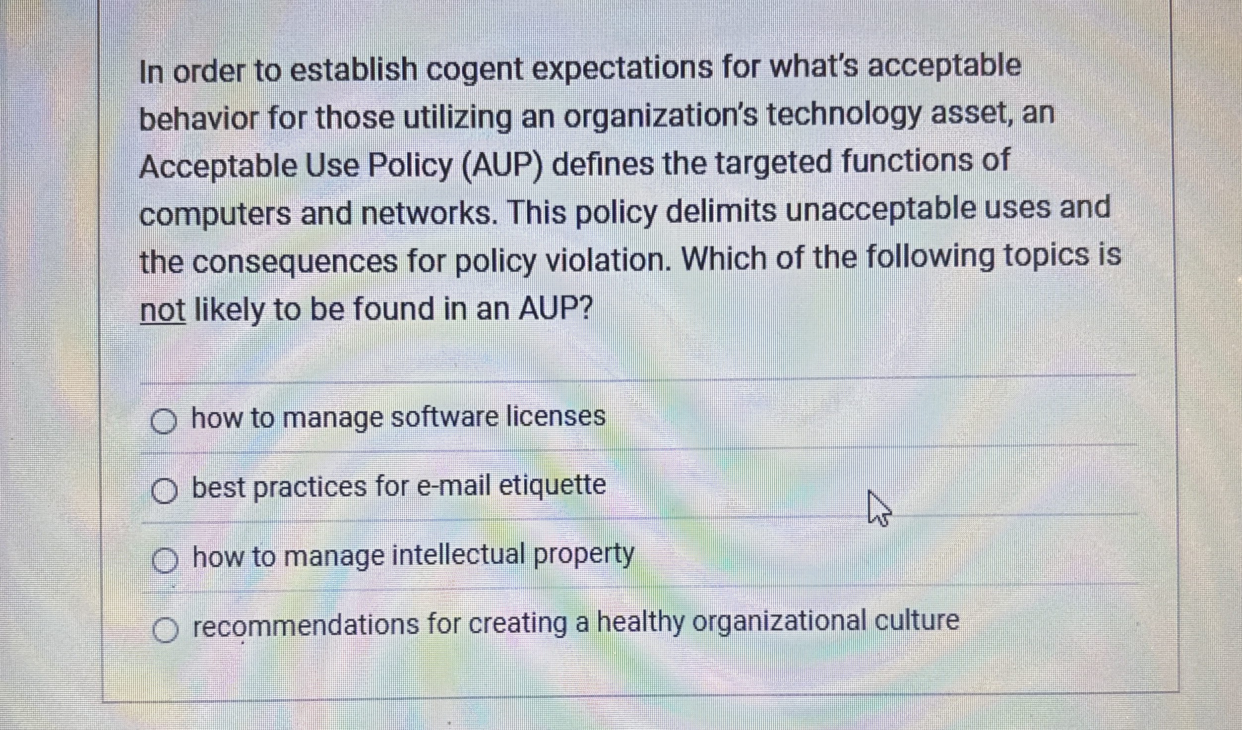 In order to establish cogent expectations for