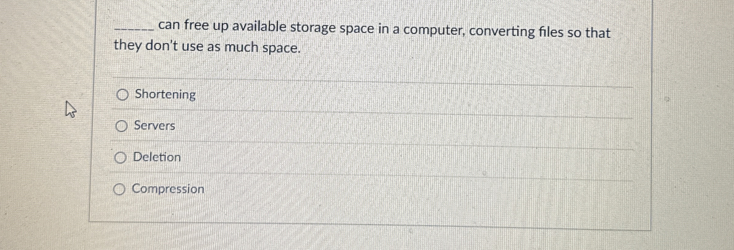 can free up available storage space in a