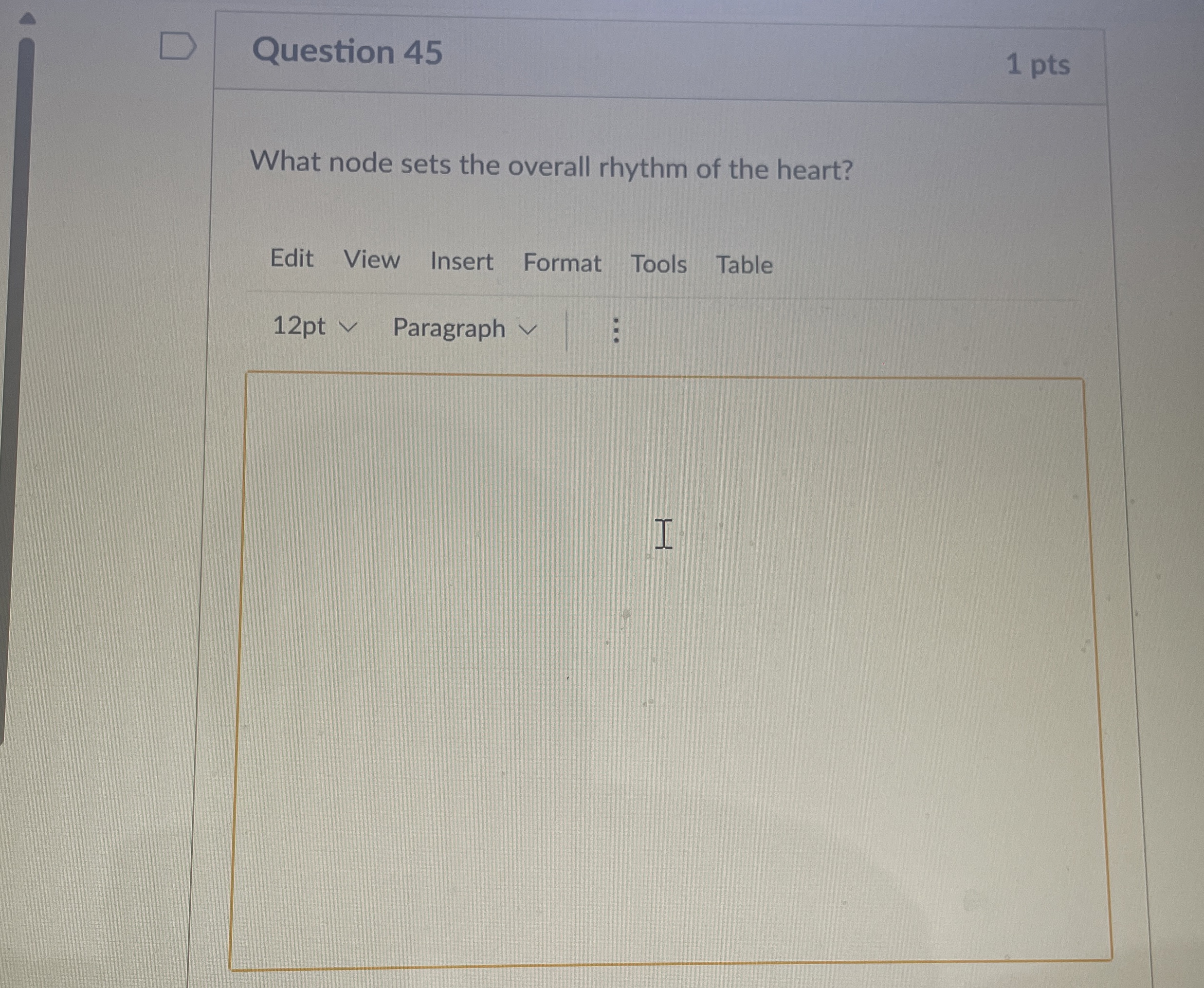 Question 4 5 What node sets the overall rhythm of