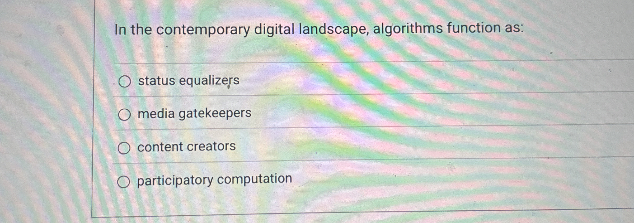 In the contemporary digital landscape, algorithms