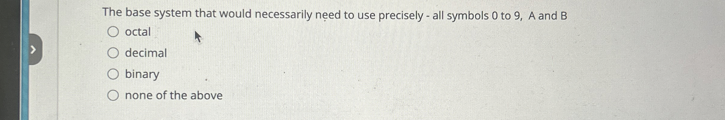 The base system that would necessarily need to